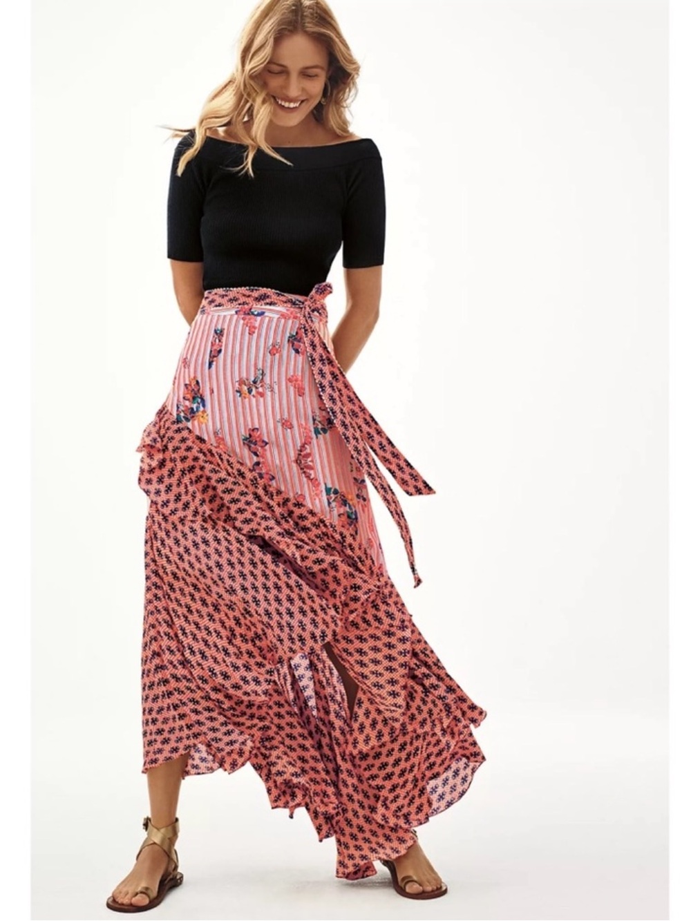 Bhanuni By Jyoti Anthropologie Casablanca High-Low Skirt